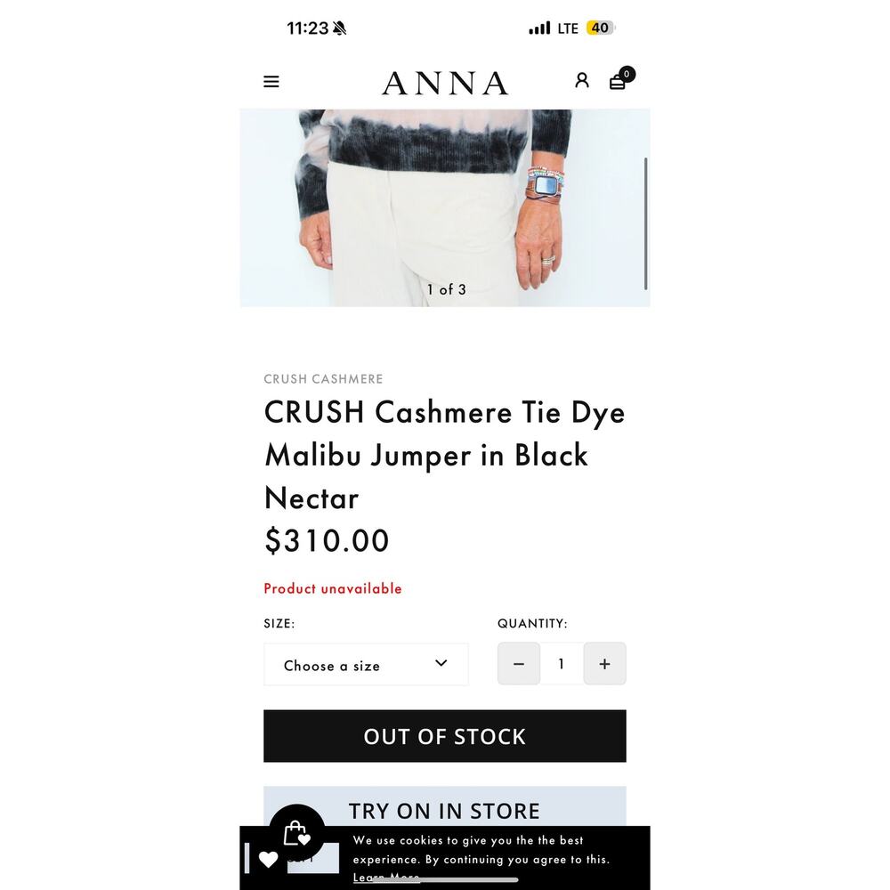 CRUSH Cashmere Tie Dye Malibu Jumper in Black Nectar | 2 - Picture 4 of 12